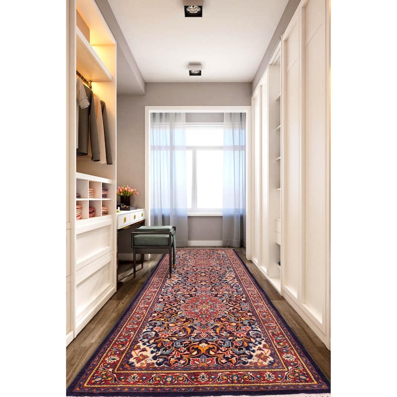 ECARPETGALLERY Hand-knotted Anadol Dark Navy Wool Rug - 3'9 x 10'9