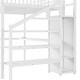 preview thumbnail 20 of 32, Metal Loft Bed Frame with Staircase Built-in Wardrobe, Light Strip, Underbed L Shaped Desk, Shelves and Charging Station