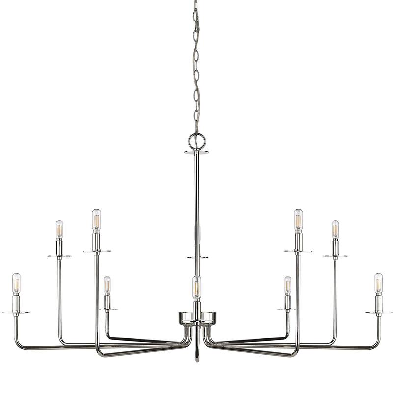 Millennium Lighting 12510 Marceline 10 Light 48" Wide Taper Candle - Polished Nickel