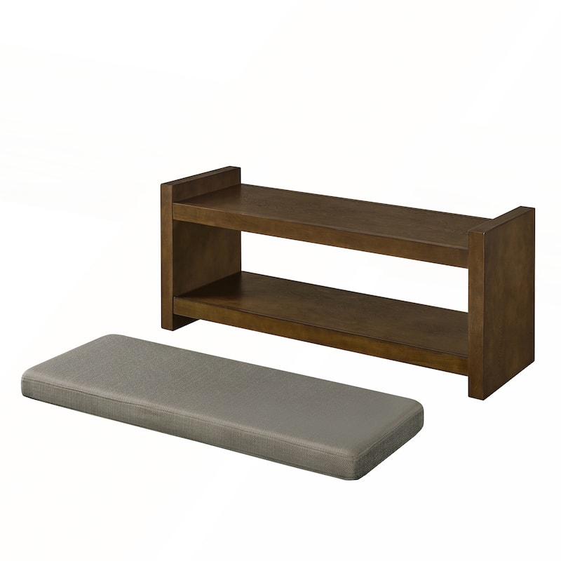 40in Accent Bench with Lower Shelf Shoe Rack