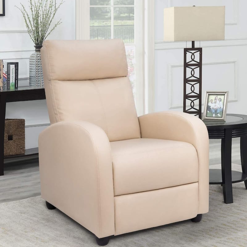 Homall Recliner Chair PU Leather Single Living Room Sofa Recliner - Beige