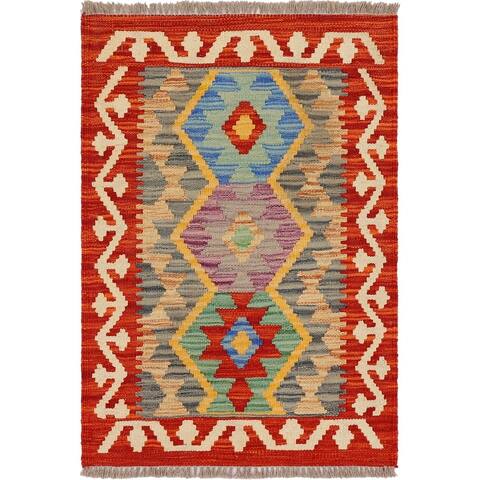 Turkish Southwestern Jayleen Hand-Woven Kilim Rug - 1'11'' x 2'10'' - 1'11'' x 2'10''