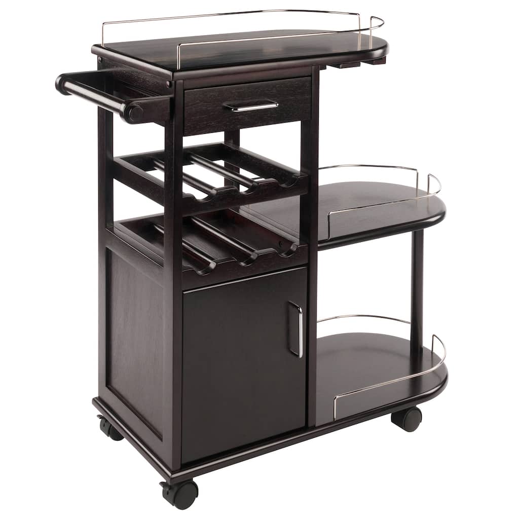 Jimmy Entertainment Cart, Espresso - 35.35 x 15.39 x 35.94 inches