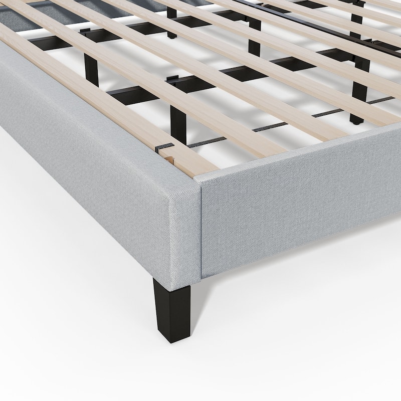 Moasis Upholstered Tufted Bed Frame with Adjustable Height Headboard (Full/Queen/King)