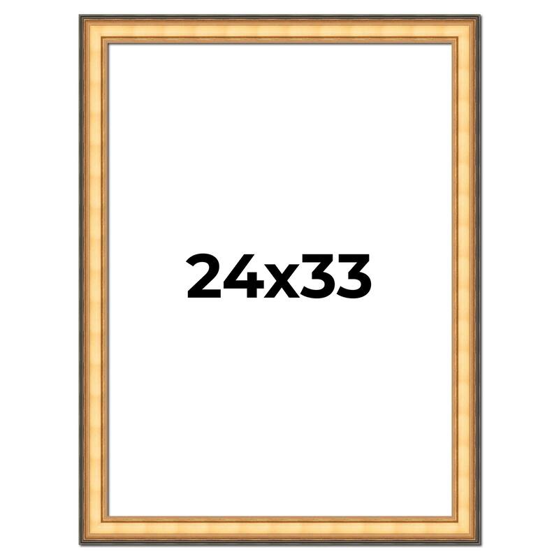 24x33 Frame Gold Plein Aire Solid Wood Picture Frame Width 2 Inches |