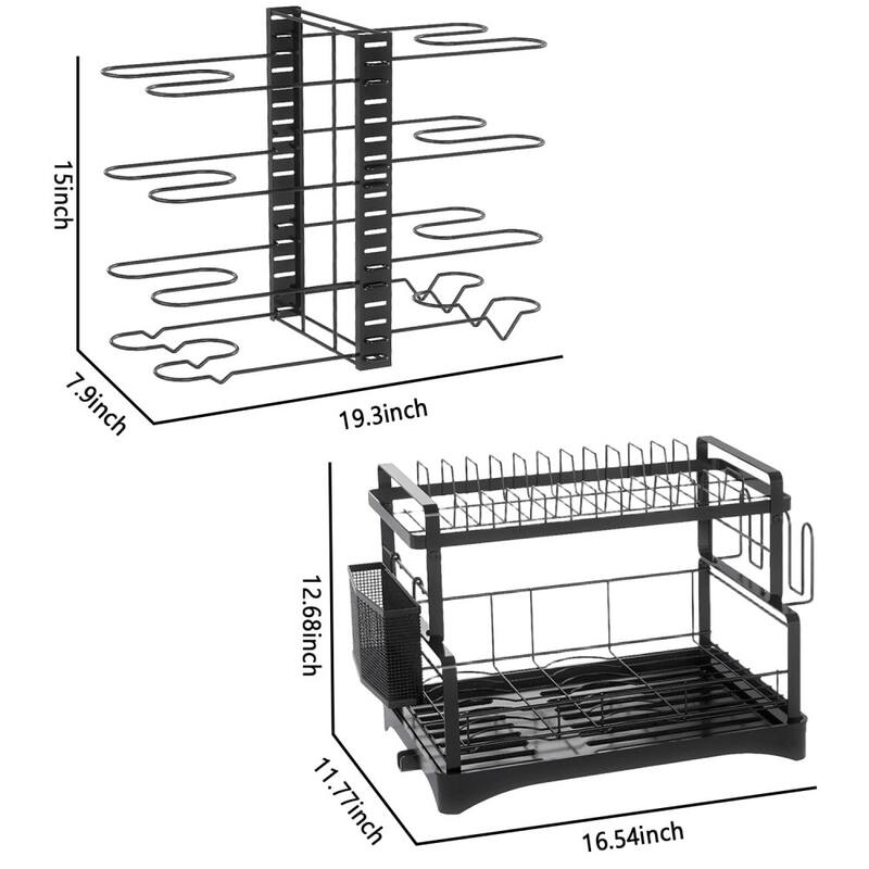 8-Tier Pots Pans Organizer Rack,Adjustable Storage with 3-Way DIY