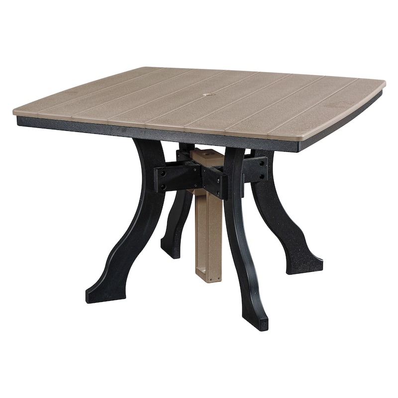 American Furniture Classics Dining Height Square Table , Made in the USA - Weatherwood on Black