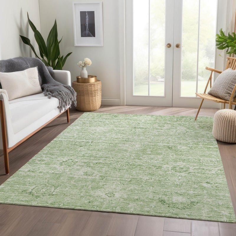 Machine Washable Indoor/ Outdoor Vintage Traditional Chantille Rug