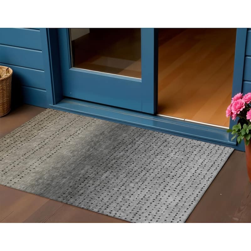 HomeRoots Abstract Transitional Rectangle Outdoor Rug - 3' x 5'
