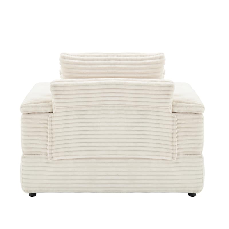 Corduroy Single Sofa Sets with 2 Throw Pillows and 500lb Weight Capacity