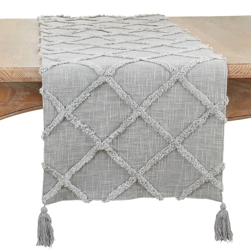 Diamond Tufted Design Table Runner