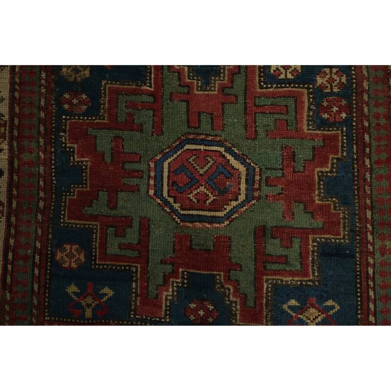 Hand Knotted Oriental 100% Wool Carpet Traditional Tribal Red Kazak Area Rug - 5' 6'' X 3' 3''
