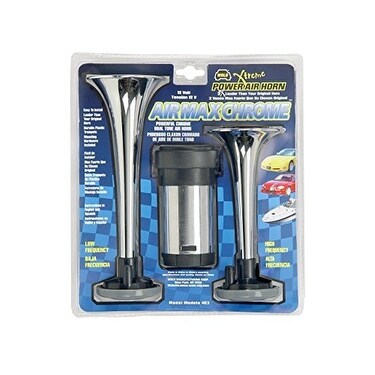 Wolo (403) Air Max Chrome Plated Trumpet Horns - 12 Volt, Hi