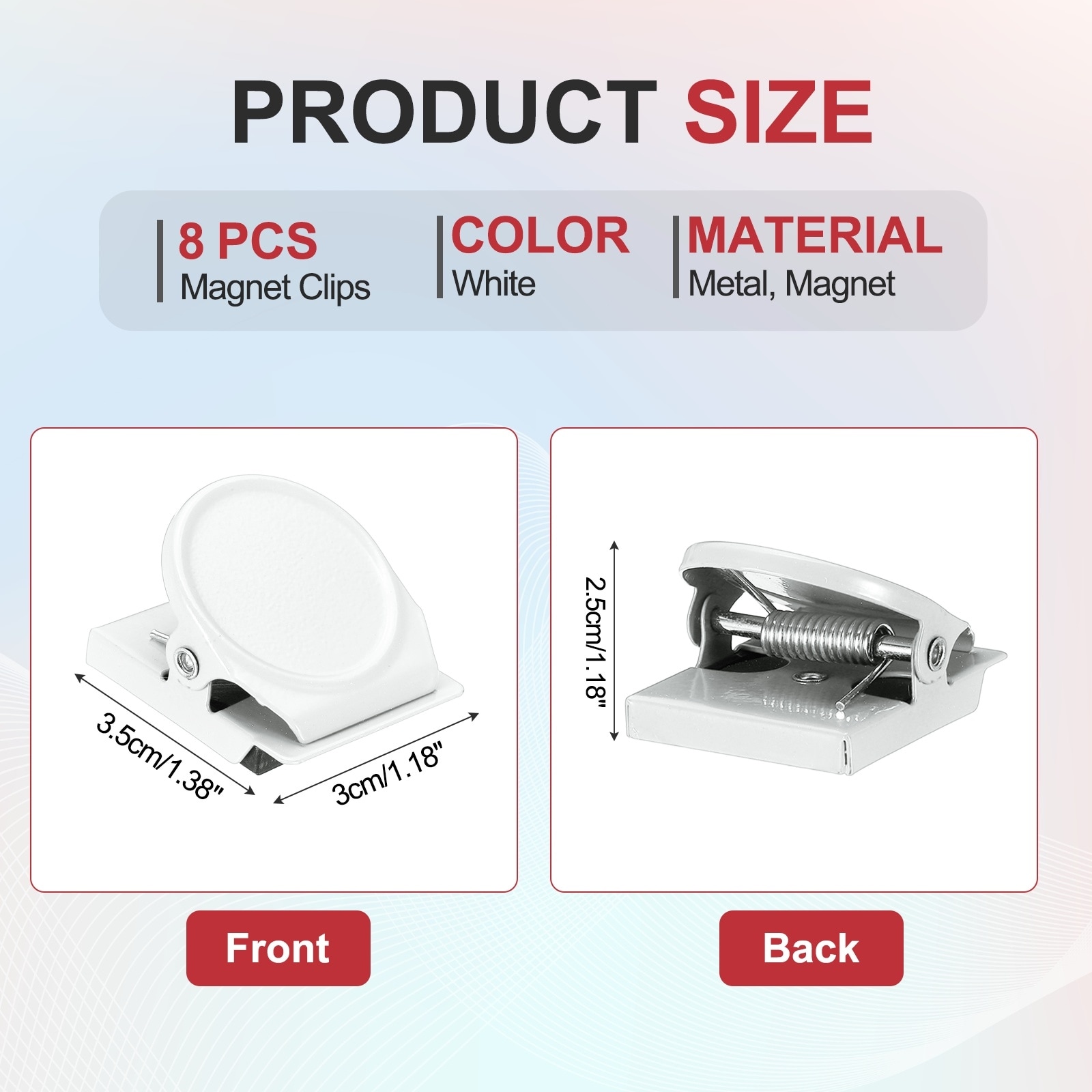 Magnet Metal Clips for Hanging, Round Fridge Magnetic Clips Magnetic Paper Clamp Magnet Clamp for Locker Whiteboard