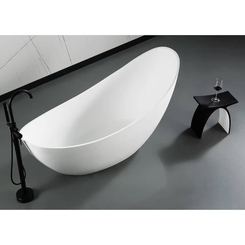 Black Matte Arched Solid Surface Resin Bathroom / Shower Stool