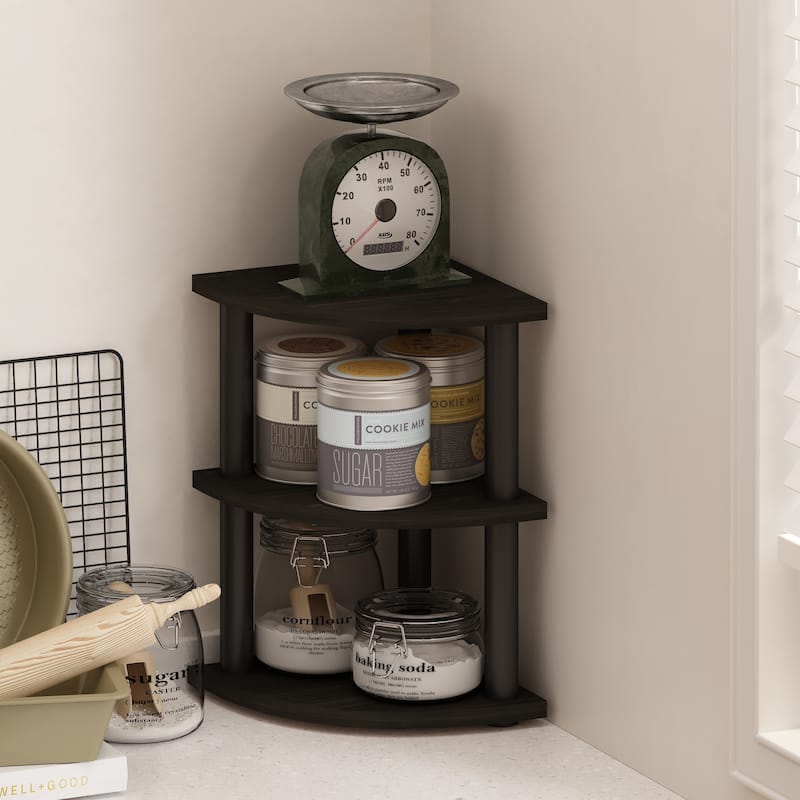 Furinno Turn-N-Tube 3-Tier Corner Countertop Organizer Shelf