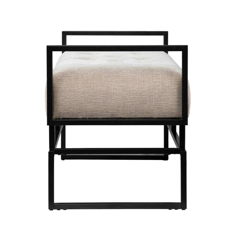 SEI Furniture Capello Contemporary Beige Fabric Bench
