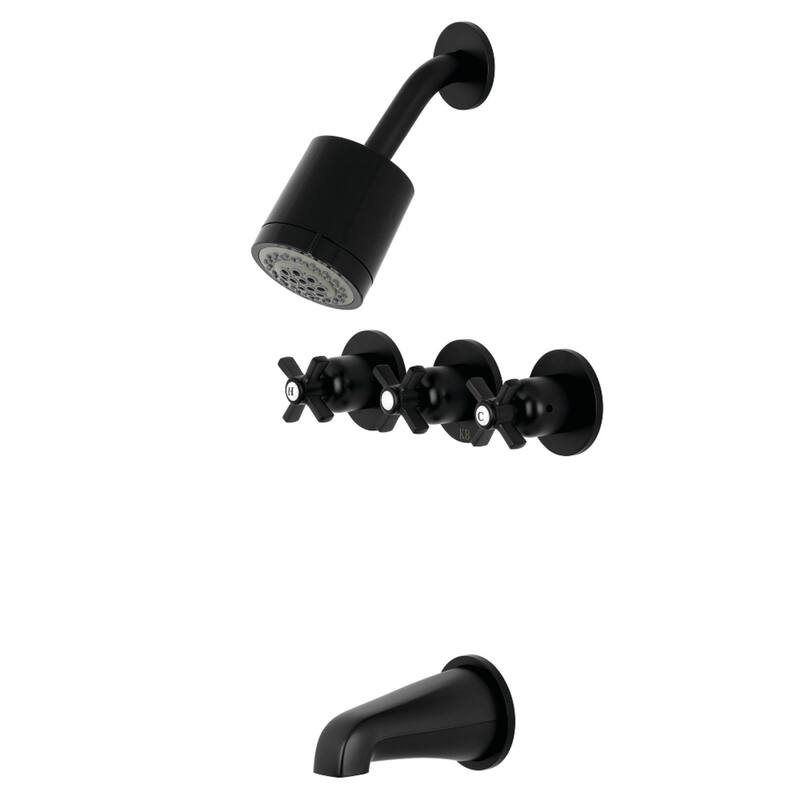 Millennium Three-Handle Tub and Shower Faucet - Matte Black