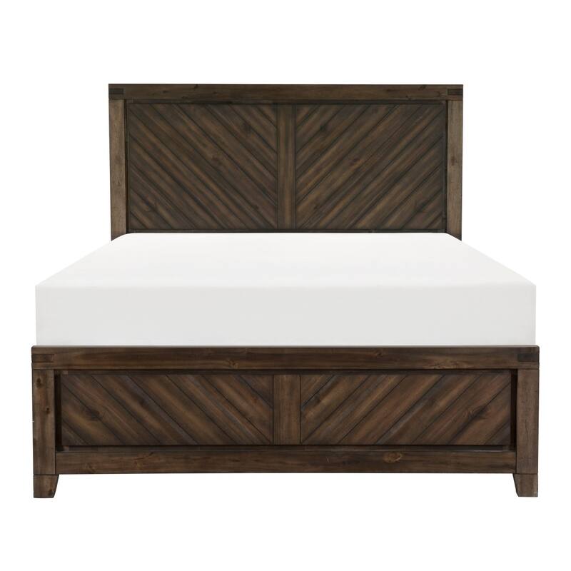Marcille Rustic Cherry Panel Bed - King