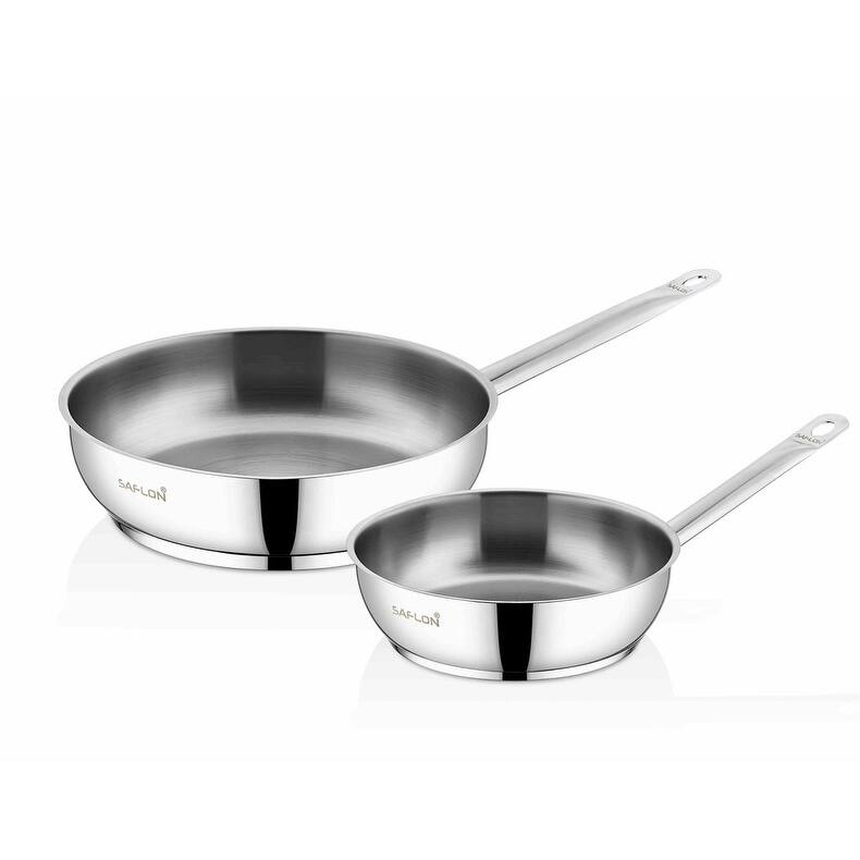 2-Piece 10 in. and 8 in. Stainless Steel Fry Pan Set