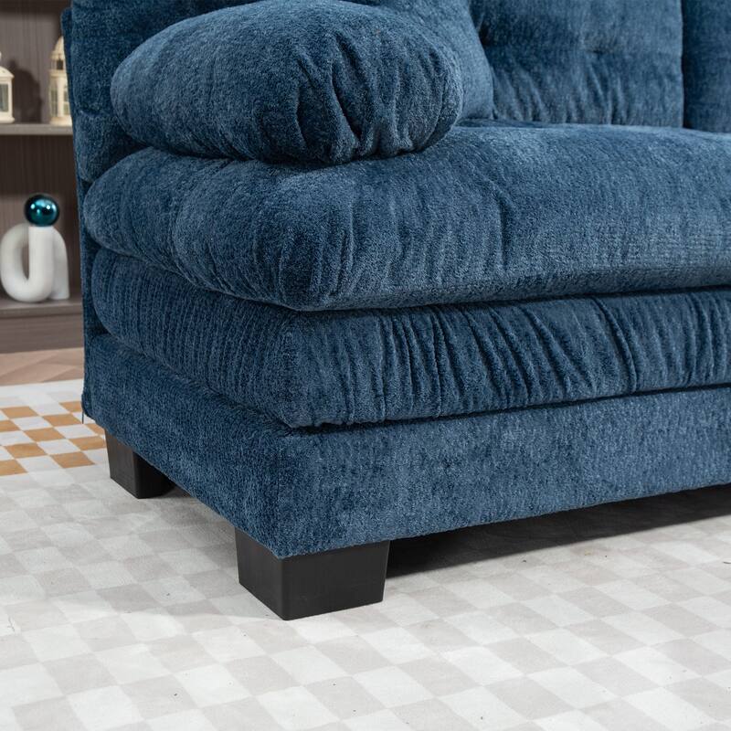 84" Upholstered 3-Seater Sofa with Memory Foam & Comfort Pillows