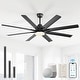 preview thumbnail 56 of 199, 42“/52"/60"/48" Noiseless Walnut Wood Ceiling Fan with Remote Control, Integrated Light Optional Smart-52"Black and Black ABS Blades/With light
