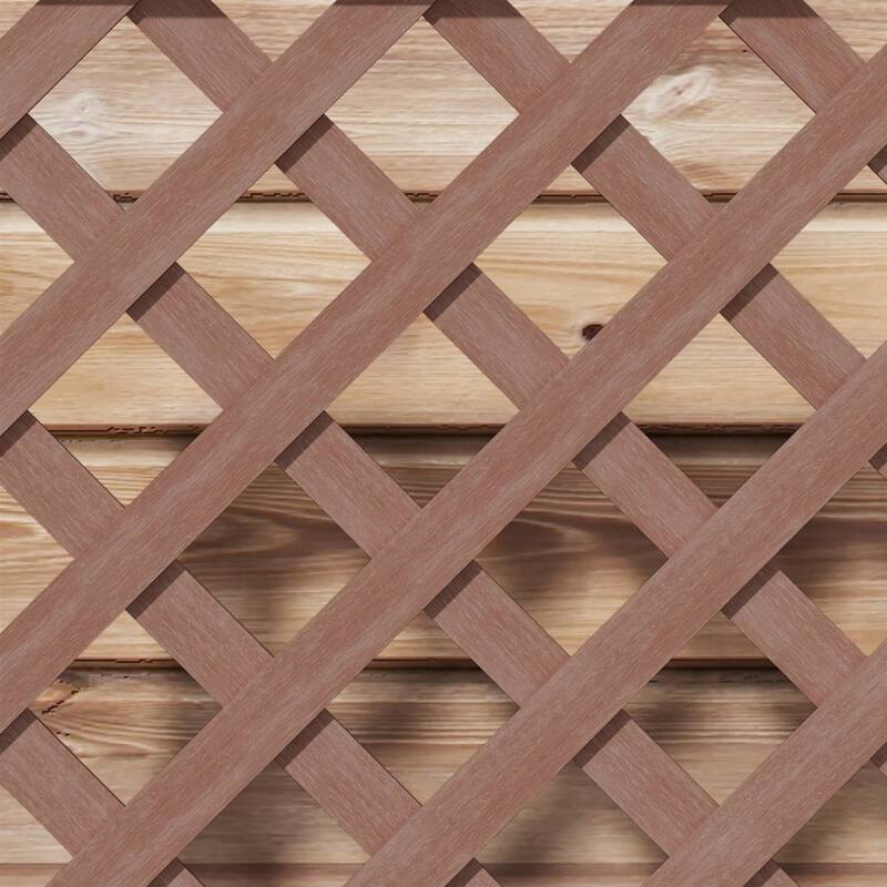 Wood-Plastic Raised Garden Planter Box with Lattice Trellis - 29.5" L x 13.25" W x 53.25" H