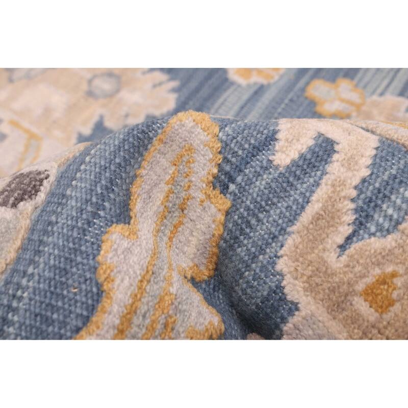 ECARPETGALLERY Hand-knotted Finest Oushak Navy Wool Rug - 9'0 x 12'2