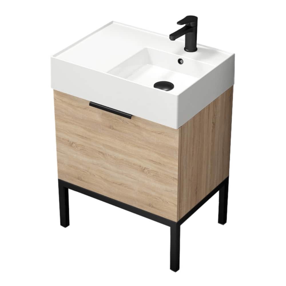 Nameeks Derin-2417-S-R Derin 24" Free Standing Single Basin Vanity Set