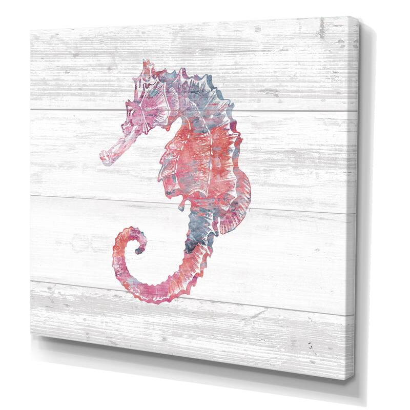 Pink Seahorses Ocean Life' Premium Canvas Wall Art Bed Bath & Beyond 34135318
