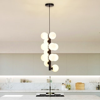 Rinkle Led Acrylic Leaf Multi Pendant Lamp Stairway