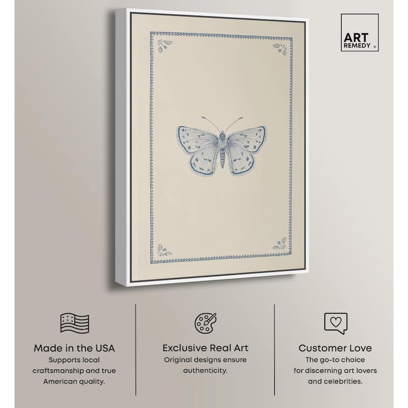 Blue Butterfly II Canvas by Art Remedy