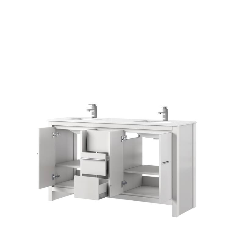Lafarre Bath Vanity Quartz Top, Sink and Chrome Faucet