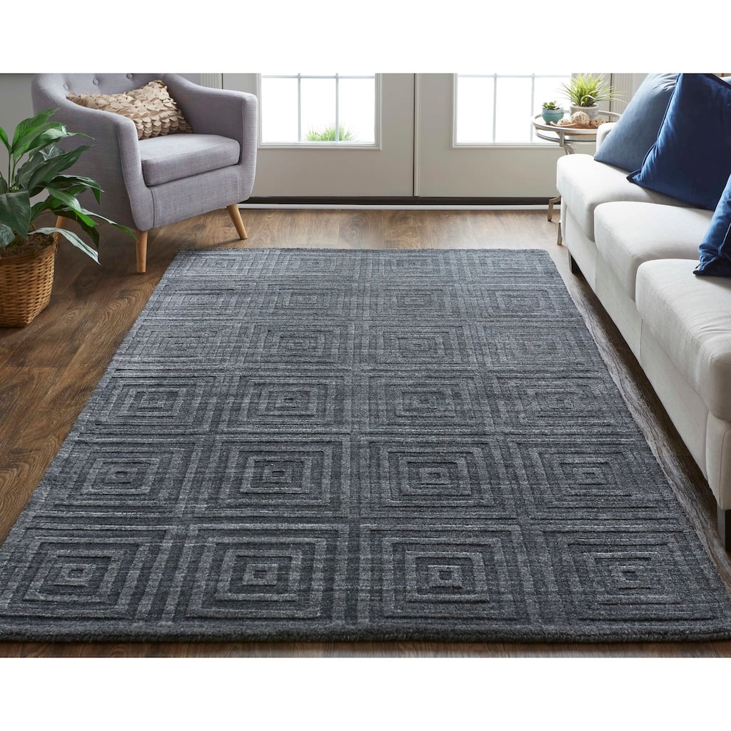 Grand Bazaar Tatem Hand Woven Solid Transitional Area Rug