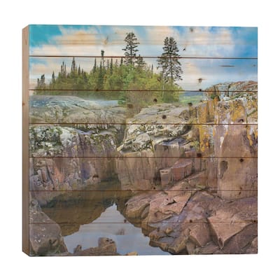 Lakeshore, Lake Superior, Artists Point, Grand Marais, Minnesota Print On Wood by Tim Fitzharris - Multi-Color