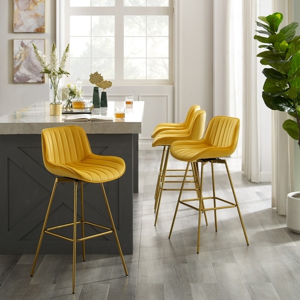 Art Leon Modern Velvet Barstool (Set of 2). Opens flyout.