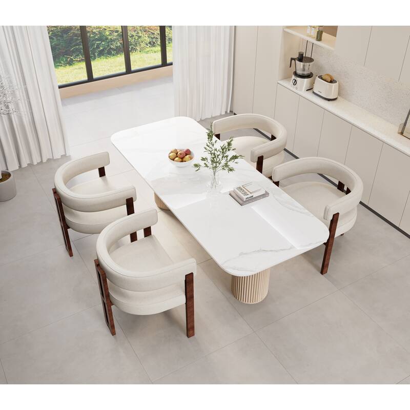 Chenille Barrel Chair Set Set of 2