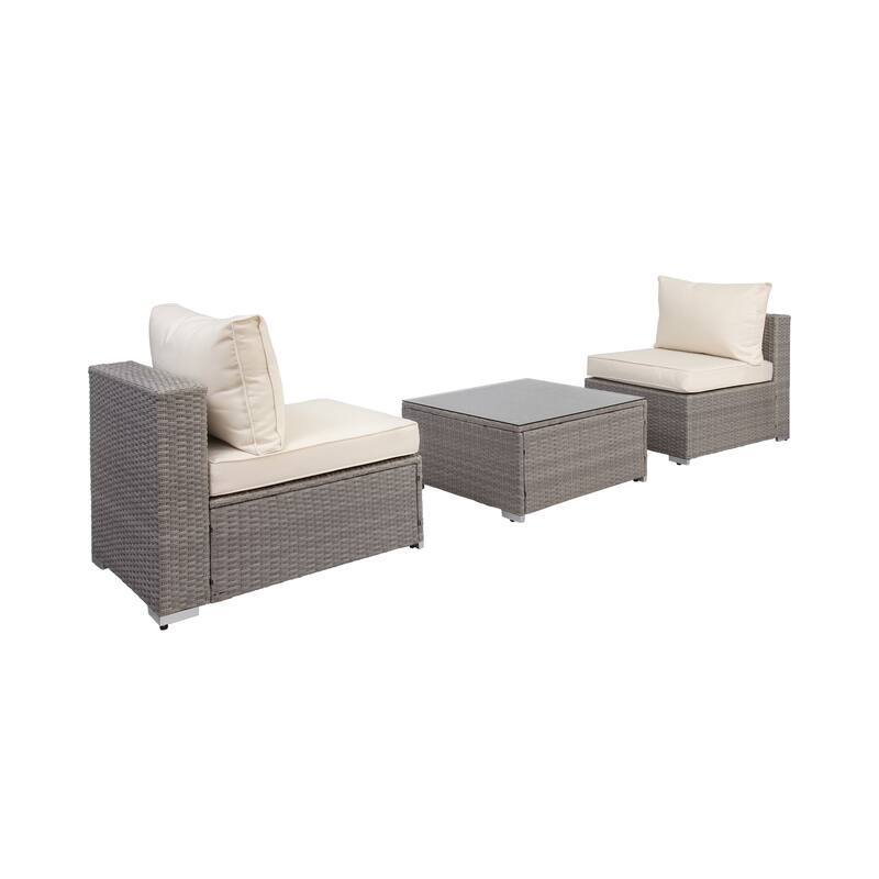 Luxton 64" Wide Outdoor Cushioned Chairs with Coffee Table