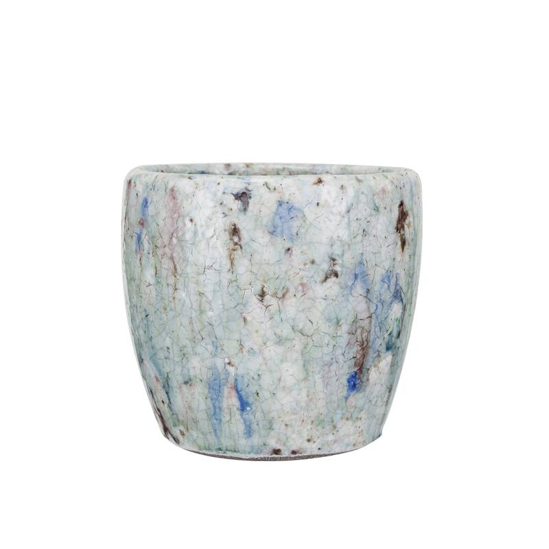 Terra-cotta Planter with Crackle Glaze