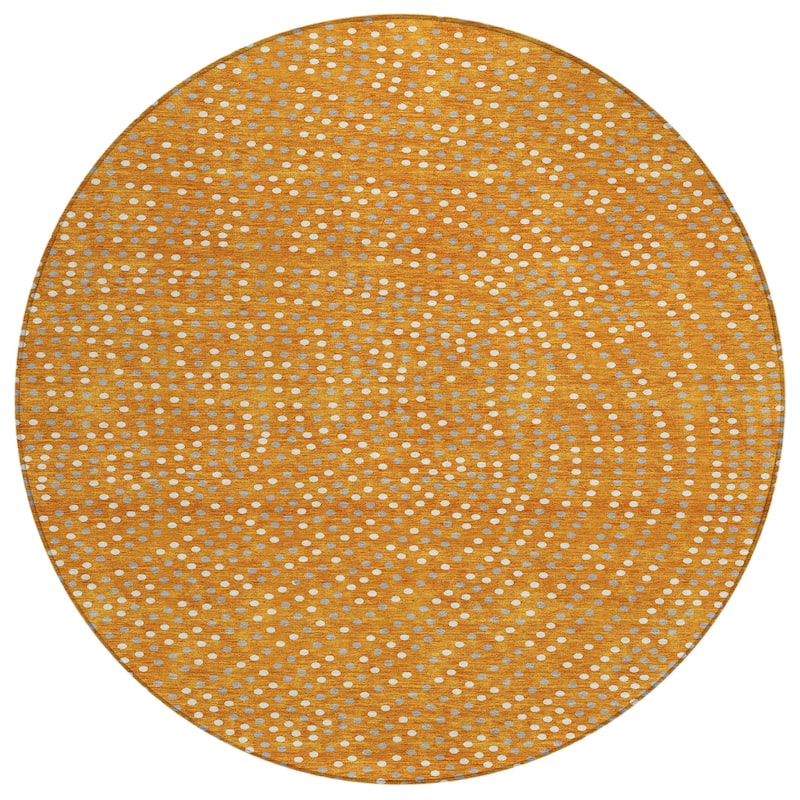 Machine Washable Indoor/ Outdoor Modern Dotty Chantille Rug
