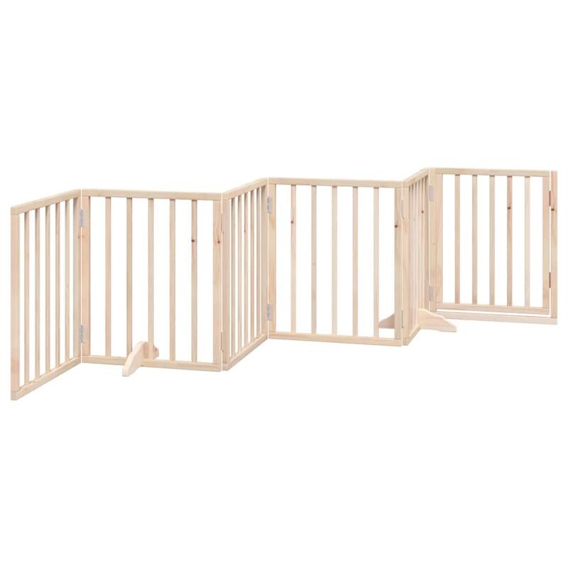vidaXL Dog Gate Foldable Poplar Wood