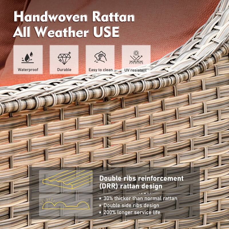 XIZZI 2-piece Patio Furniture Wicker Outdoor Chair Set