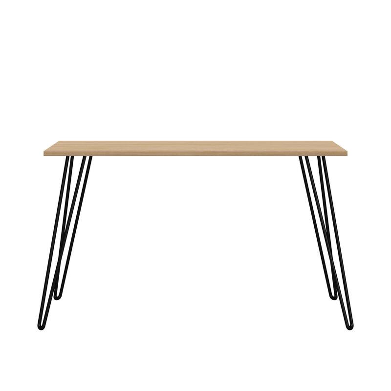 Writing Desk with Hairpin Legs Engineered Wood Top Minimalist Industrial Design