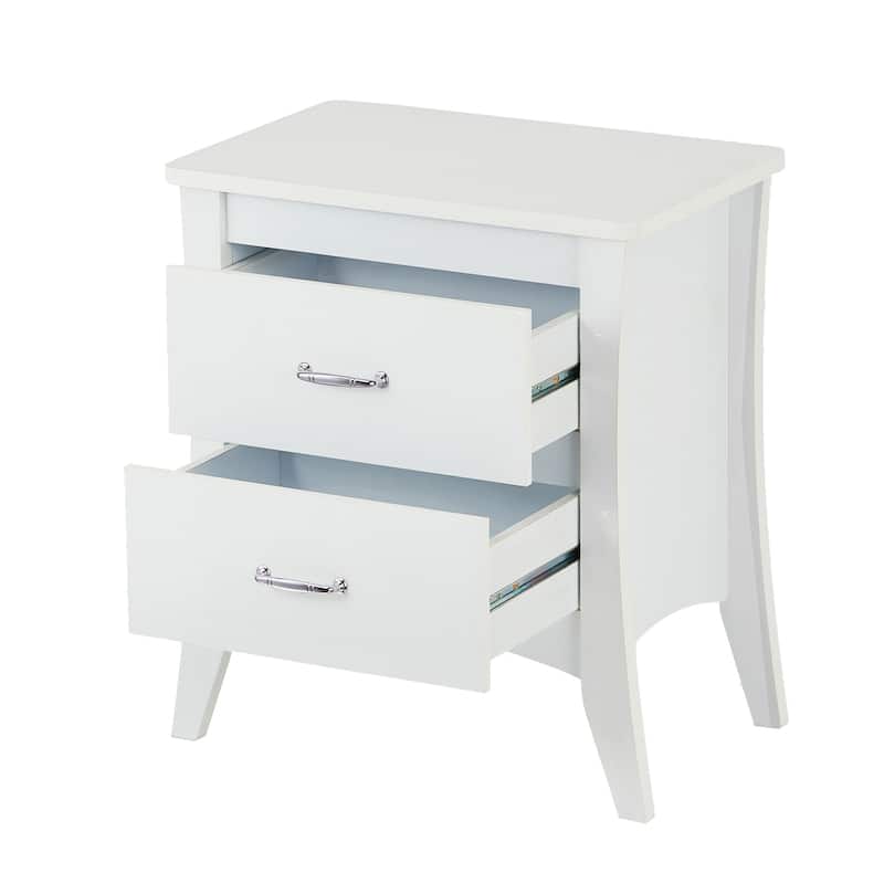 Vexa White 2-Drawer Nightstand