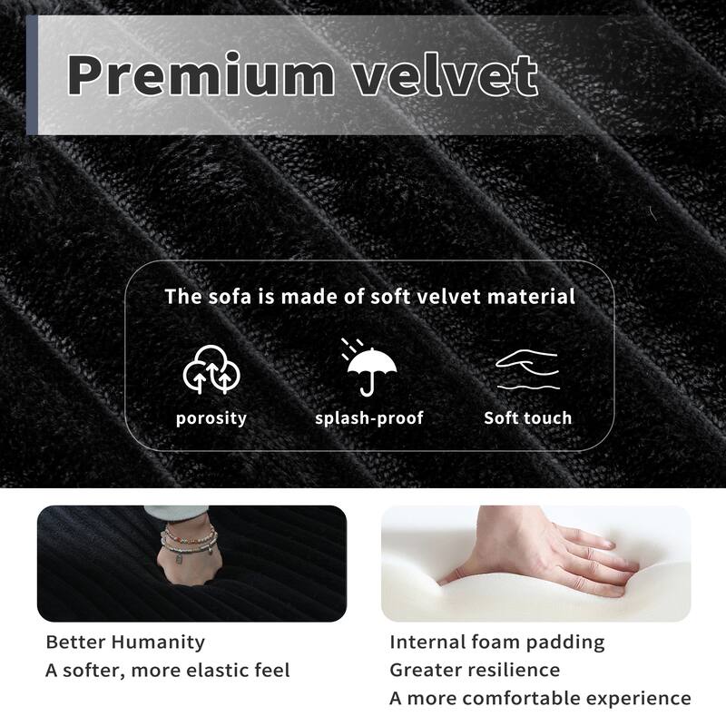 64.96" Chaise Lounge Chair Sofa Bed, Deep-Seat Corduroy Upholstered Couch, Living Room Sleeper