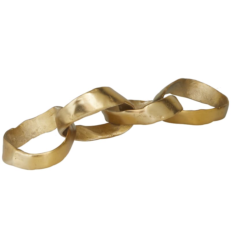 Aluminum Metal Chain Sculpture - Black, Gold, Silver