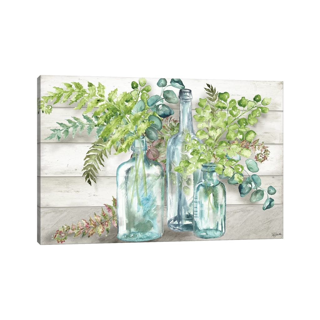 iCanvas "Vintage Bottles & Ferns Landscape" by Tre Sorelle Studios Canvas Print