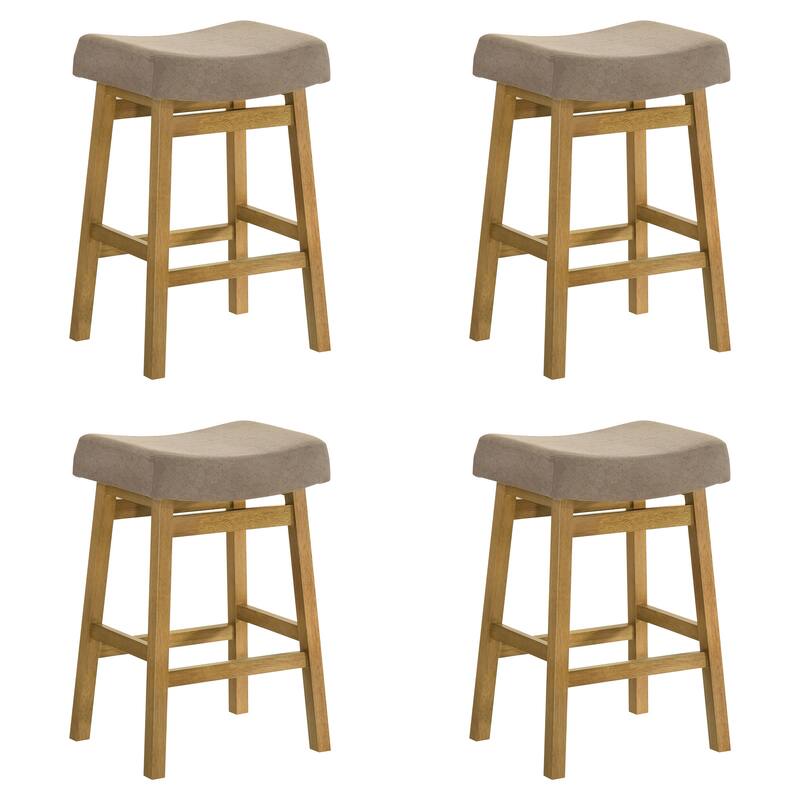 Lenon Modern Farmhouse Backless Bar Stool, Saddle Counter Stool with Upholstered Seat