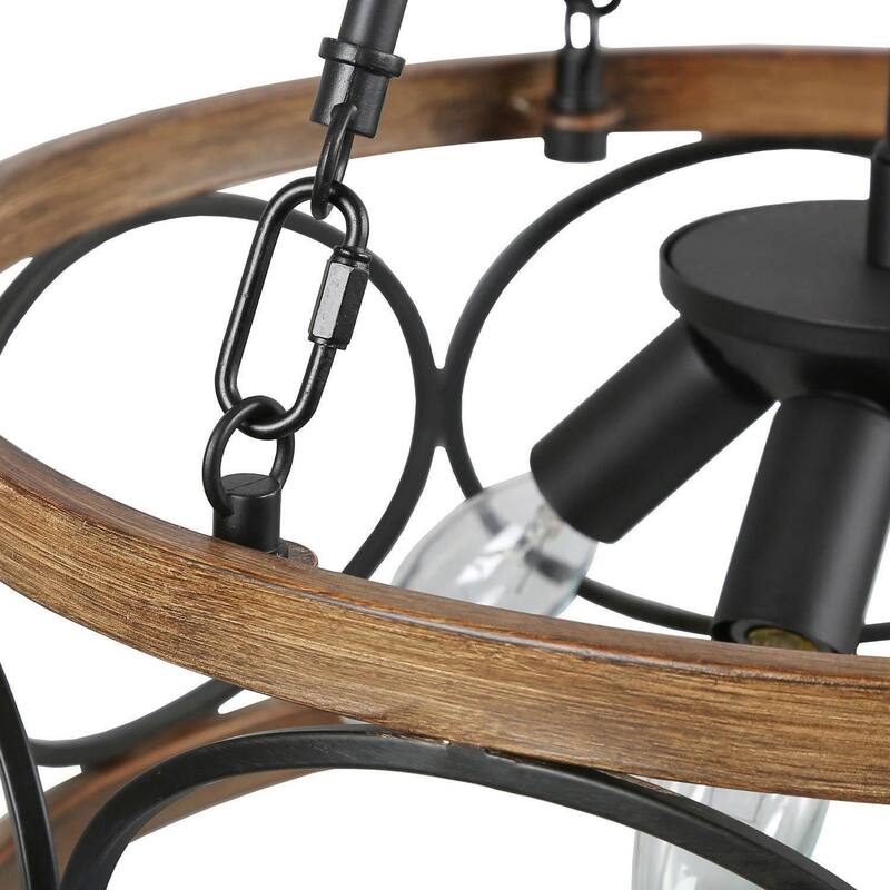 Modern Farmhouse 3/4 Light Drum Chandelier for Dining Room Kitchen Island