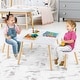 preview thumbnail 2 of 8, Gymax 3 Pieces Kids Table & Chairs Set Children Wooden Furniture Set